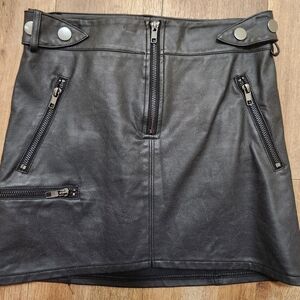 Black faux leather skirt